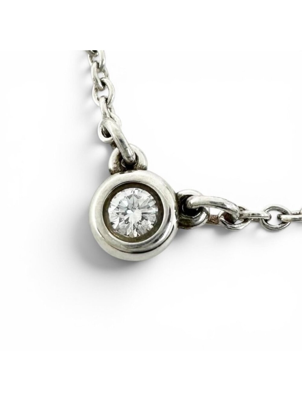 Tiffany & Co Elsa Peretti by the Yard 925 Diamond Necklace Silver